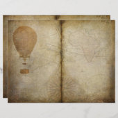 ヴィンテージマップパーチメントジャーナル紙 (正面/裏面)