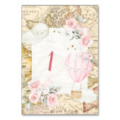 ヴィンテージマップピンクエアバルーンオンダーフル誕生日 テーブルナンバー (裏面)