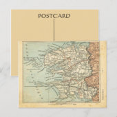 ヴィンテージマップフランスフィニステレ ポストカード (正面/裏面)