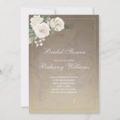 ヴィンテージマップフローラブライダルシャワーの招待 招待状 (正面)