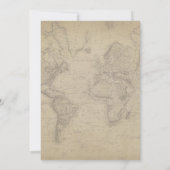 ヴィンテージマップフローラブライダルシャワーの招待 招待状 (裏面)