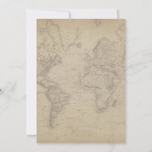 ヴィンテージマップフローラブライダルシャワーの招待 招待状 (裏面)