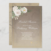 ヴィンテージマップフローラブライダルシャワーの招待 招待状 (正面/裏面)