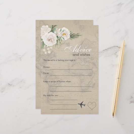 ヴィンテージマップブライダルシャワーアドバイス (正面/裏面インサイチュ)
