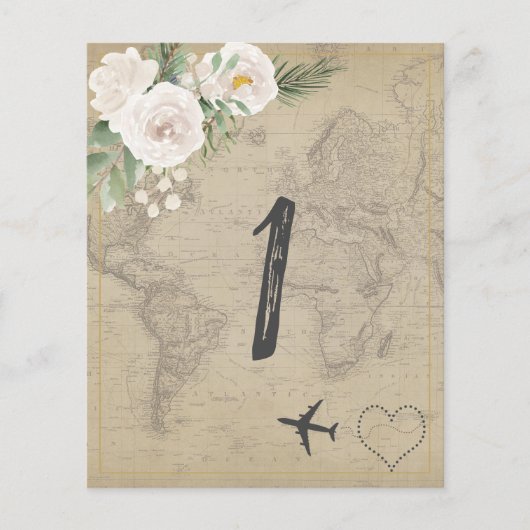 ヴィンテージマップブライダルシャワーゲーム番号2 (正面)