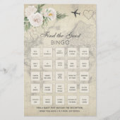 ヴィンテージマップブライダルシャワービンゴゲーム (正面)