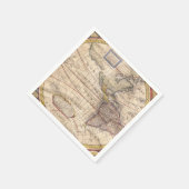 ヴィンテージマッププリント スタンダードカクテルナプキン (角)