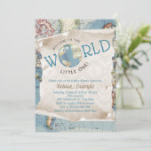 ヴィンテージマップベビーシャワー招待状 招待状 (スタンド正面)