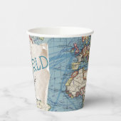 ヴィンテージマップベビーシャワー紙カップ 紙コップ (左)