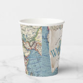 ヴィンテージマップベビーシャワー紙カップ 紙コップ (右)