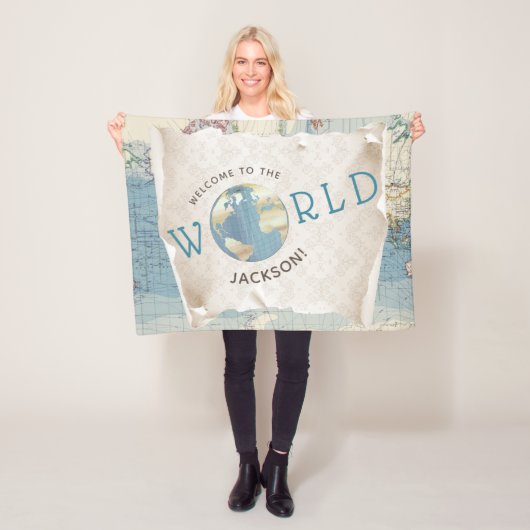 ヴィンテージマップベビーブランケット フリースブランケット (インサイチュ)