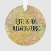 ヴィンテージマップライフは冒険引用文ことわざ オーナメント (正面)