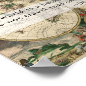 ヴィンテージマップワールドはブックトラベル引用文 ポスター (角)