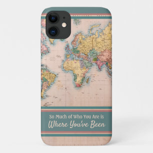 ヴィンテージマップワールドアトラストラベルラバーズ iPhone 11 ケース