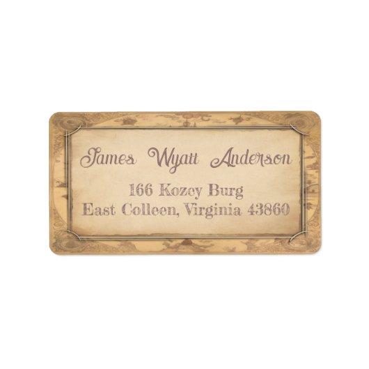 ヴィンテージマップ住所/出荷/帳簿ラベル ラベル (正面)