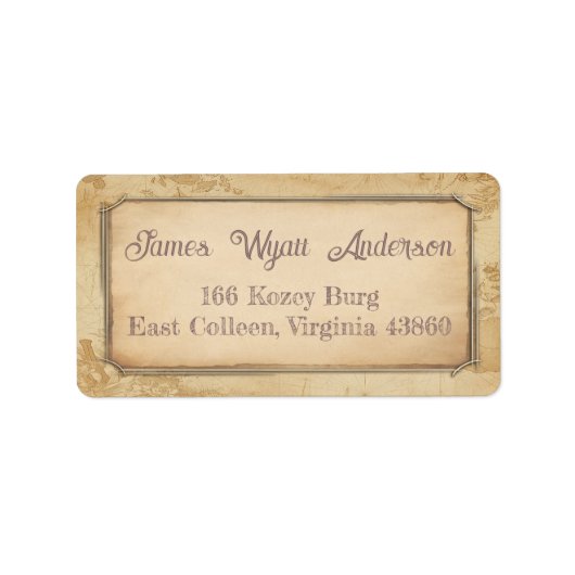 ヴィンテージマップ住所/出荷/帳簿ラベル ラベル (正面)