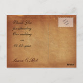 ヴィンテージマップ先ウェディングカサンキューード ポストカード (裏面)