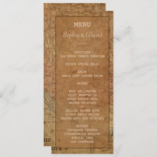ヴィンテージマップ先ウェディングカスタムメニュー メニュー (正面/裏面)
