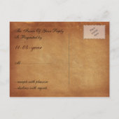 ヴィンテージマップ先ウェディングrsvpカード インビテーションポストカード (裏面)