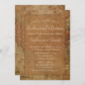 ヴィンテージマップ先リハーサルディナー招待状 招待状 (正面/裏面)