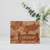 ヴィンテージマップ先結婚式rsvpカード 出欠カード (スタンド正面)