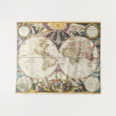 ヴィンテージマップ壁 タペストリー (正面(横))