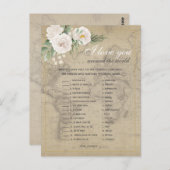 ヴィンテージマップ外国語ブライダルシャワーゲーム ポストカード (正面/裏面)