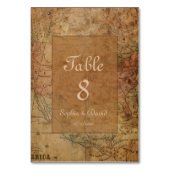 ヴィンテージマップ宛先ウェディングカスタムメントモノグラム テーブルナンバー (裏面)