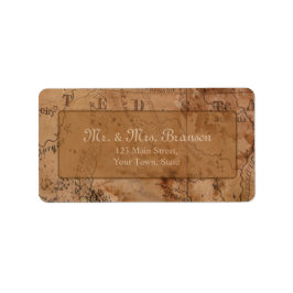 ヴィンテージマップ宛先ウェディングカスタムメントモノグラム ラベル