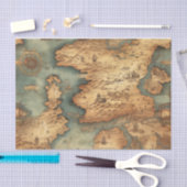 ヴィンテージマップ宝物アンティーク切り離し紙 薄葉紙 (クラフト)