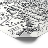 ヴィンテージマップ山レイニエ絵旅行 ポスター (角)