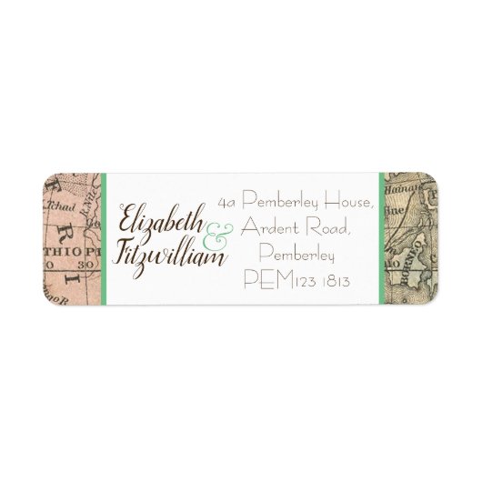 ヴィンテージマップ差出人住所ラベル ラベル (正面)