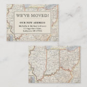 ヴィンテージマップ引っ越しました中央東部移動 ノートカード (正面/裏面)