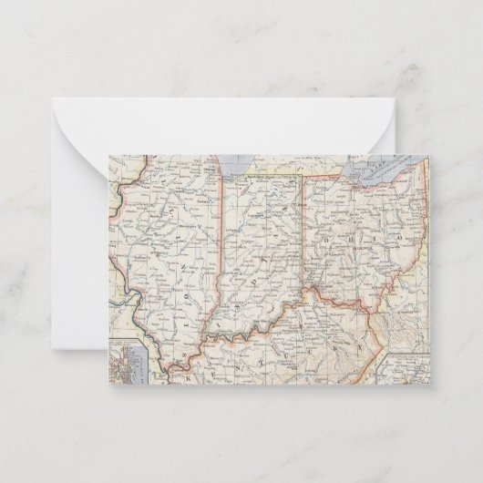 ヴィンテージマップ引っ越しました中央東部移動 ノートカード (裏面)