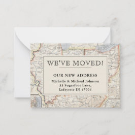 ヴィンテージマップ引っ越しました中央東部移動 ノートカード