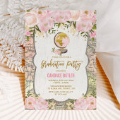 ヴィンテージマップ旅行フローラアドベンチャー卒業 招待状