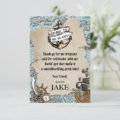 ヴィンテージマップ海賊の宝の誕生日パーティーボーイ サンキューカード (スタンド正面)