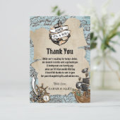 ヴィンテージマップ海賊宝のベビーシャワーボーイ サンキューカード (スタンド正面)