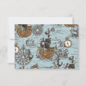 ヴィンテージマップ海賊財宝誕生日パーティーの写真 サンキューカード (裏面)