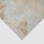 ヴィンテージマップ淡い色のブルーデコップクラフト 薄葉紙 (詳細)