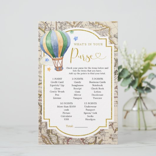 ヴィンテージマップ熱気球あなたの財布の中の何 (スタンド正面)