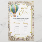 ヴィンテージマップ熱気球どのように古い親 (正面)