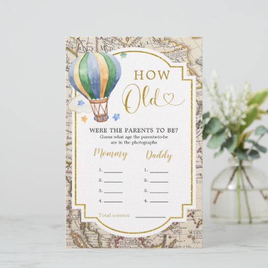 ヴィンテージマップ熱気球どのように古い親 (スタンド正面)