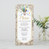 ヴィンテージマップ熱気球アドベンチャーベビーシャワー メニュー (スタンド正面)