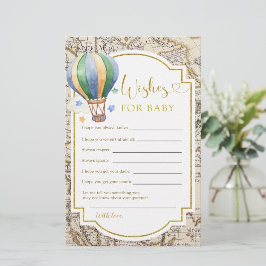 ヴィンテージマップ熱気球シャワーの願いベビー (スタンド正面)
