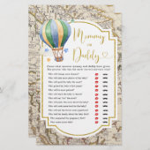ヴィンテージマップ熱気球シャワーママまたはパパ (正面/裏面)