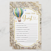 ヴィンテージマップ熱気球シャワー客を見つける (正面/裏面)