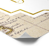 ヴィンテージマップ熱気球ベビーシャワーへようこそ ポスター (角)