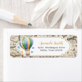 ヴィンテージマップ熱気球ベビーシャワーアドレス ラベル (インサイチュ)