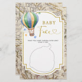 ヴィンテージマップ熱気球ベビーシャワーベビー顔 (正面/裏面)